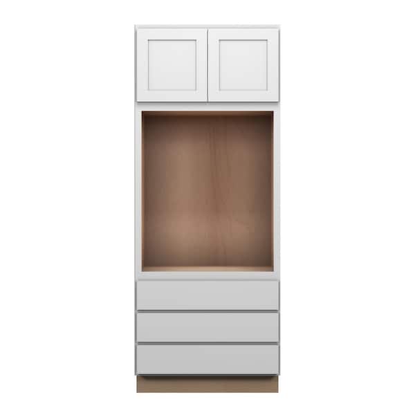 Bedford Shaker 33 in. W x 84 in. H x 24 in. D in Painted White Plywood Assembled Oven Cabinet
