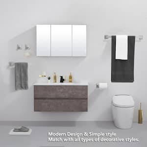 5-Piece Bathroom Hardware Set with Towel Bar, Towel Ring, Robe Hook, Toilet Paper Holder in Brushed Nickel