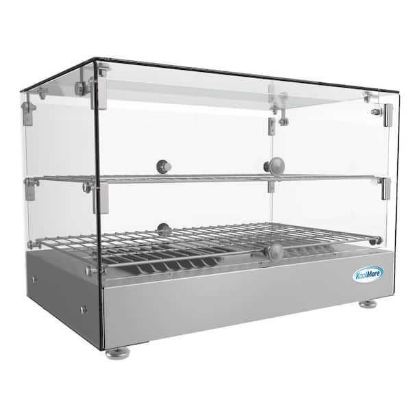 Koolmore 22 in 1.7 cu. Ft. 2 Shelf Countertop Self Service Commercial Food Warmer Display Case in Stainless Steel