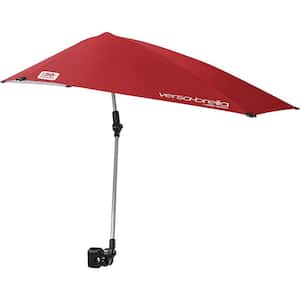 2.79 ft. Aluminum Cantilever Umbrella with SPF 50+ and Adjustable Umbrella with Universal Clamp in Red