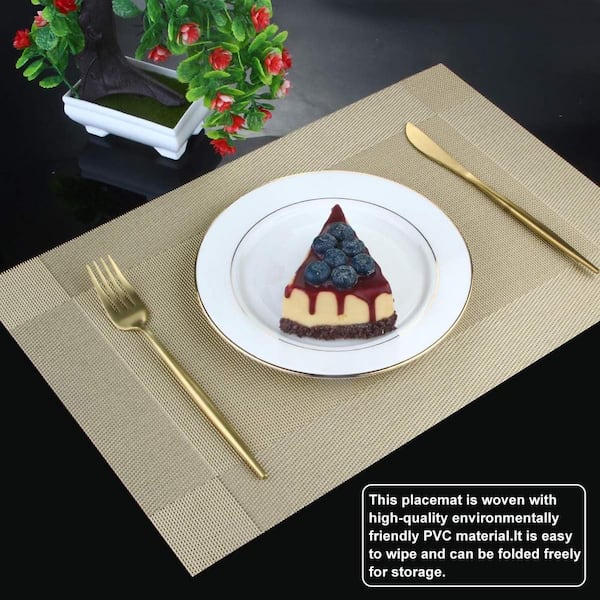 Mahewa® Set van 6 premium placemats van imitatieleer, afwasbaar en waterdicht, placemats in lederlook, bordeaux