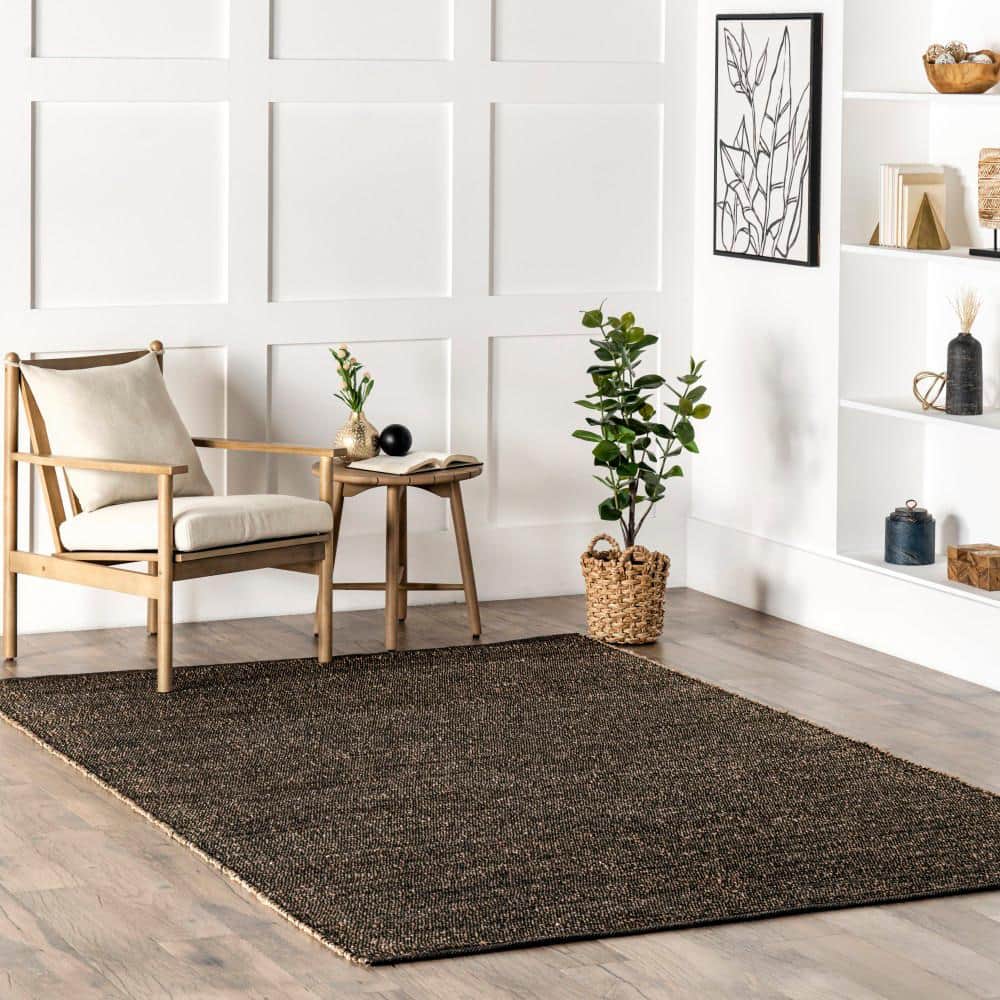 Charcoal Handmade Jute Blend 2' x 3' Area Rug