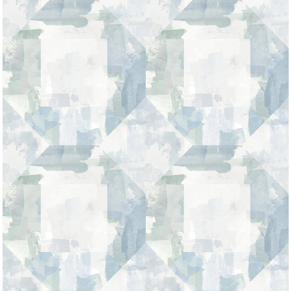 Perrin Blue Gem Geometric Non-Woven Wallpaper Roll
