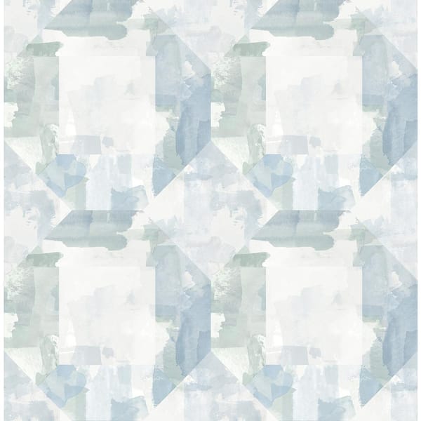 A-Street Prints Perrin Blue Gem Geometric Textured Paper Non-Pasted Wallpaper