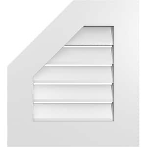 18 in. x 20 in. Octagonal Surface Mount PVC Gable Vent: Functional with Standard Frame