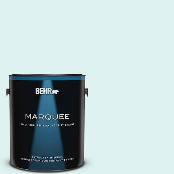 BEHR MARQUEE 1 gal. #500C-2 Aqua Pura Satin Enamel Exterior Paint & Primer