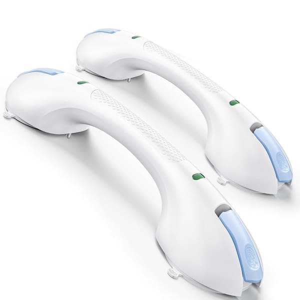 2 Pack 17.5 in. No Drilling Suction Grab Bars with Indicator, Heavy Duty Safety Shower Handle for Seniors and Elderly