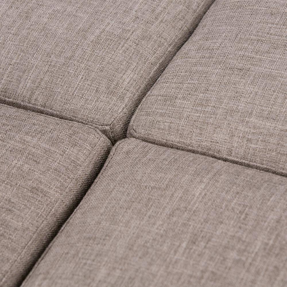 Fawn Brown Tufted Cocktail Ottoman with Serving Tray