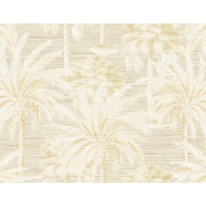Dream Of Palm Trees Beige Texture Beige Paper Strippable Roll (Covers 60.8 sq. ft.)