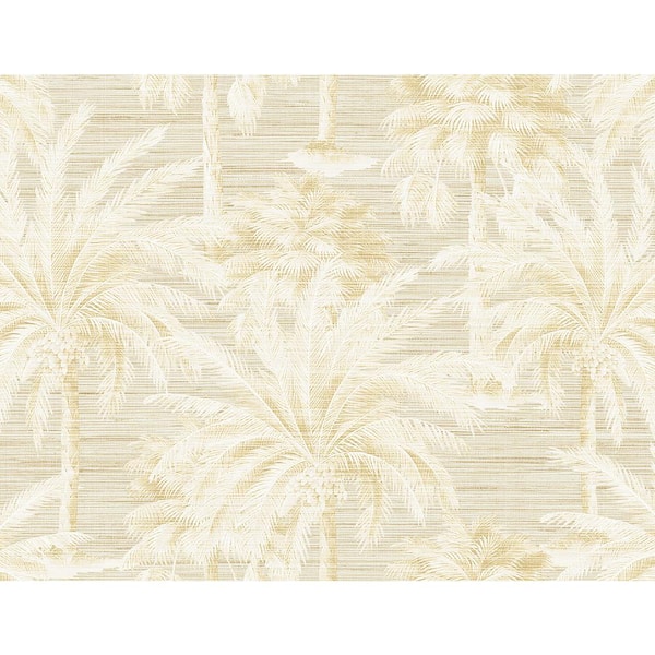 Kenneth James Dream Of Palm Trees Beige Texture Beige Wallpaper Sample