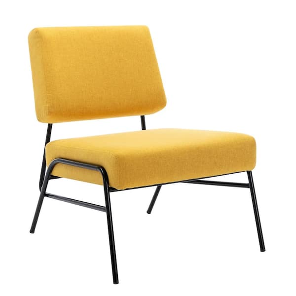 Unbranded Yellow Metal Frame Armless Slipper Chair
