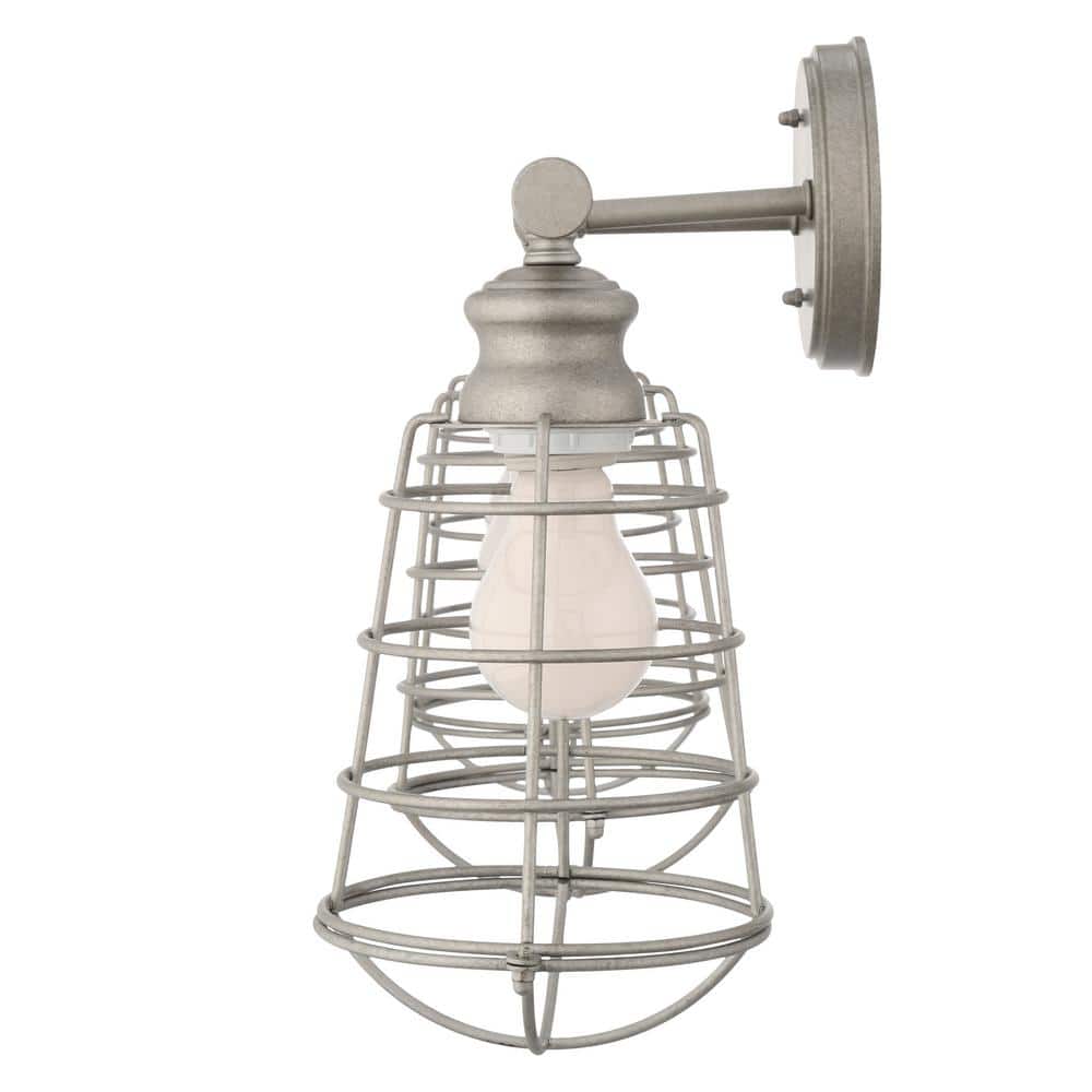 Galvanized Steel Industrial 3-Light Bathroom Vanity Fixture