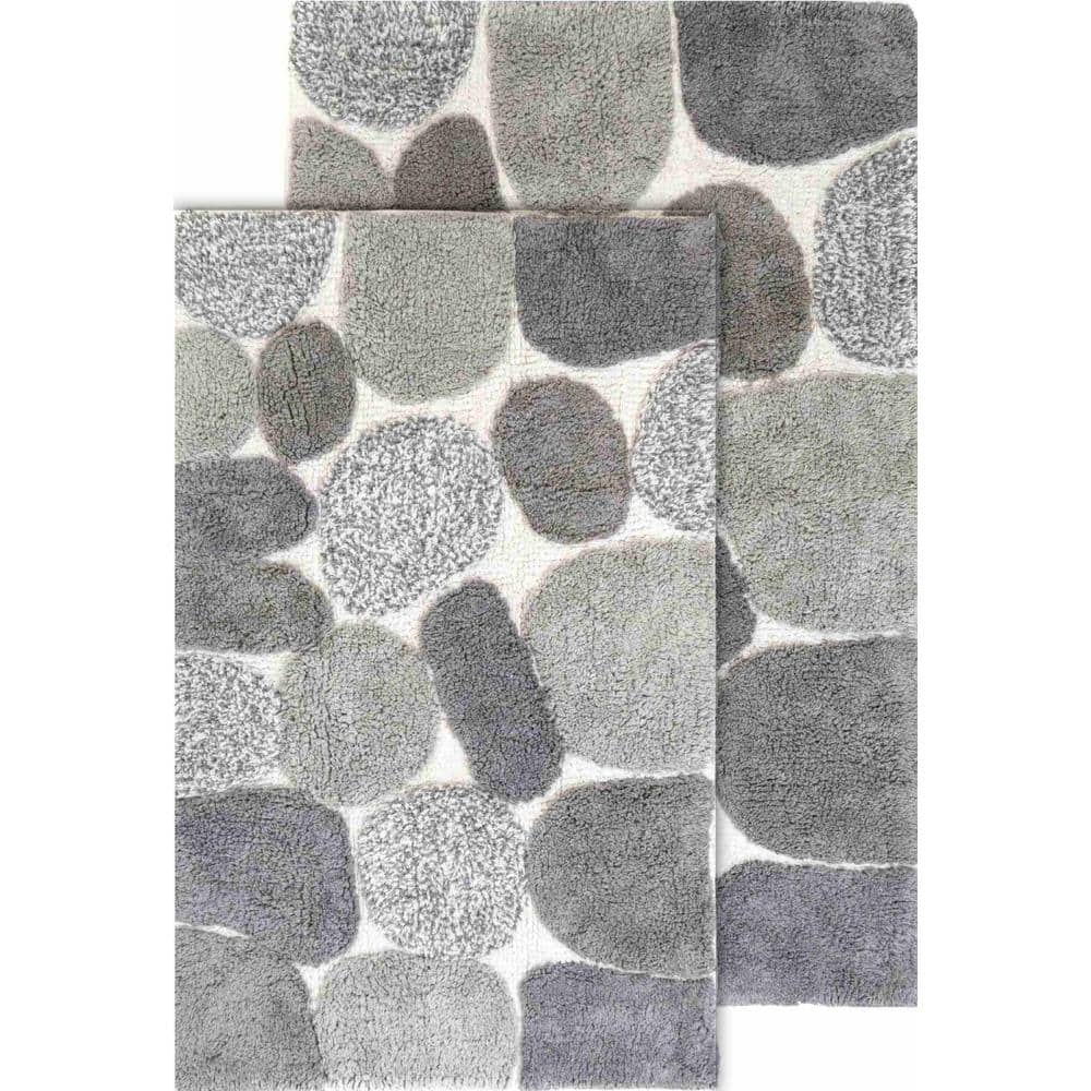 Home Decorators Collection Shadow Gray 17 in. x 24 in. Cotton Reversible Bath  Rug (Set of 2) HMT436_Shadow G - The Home Depot