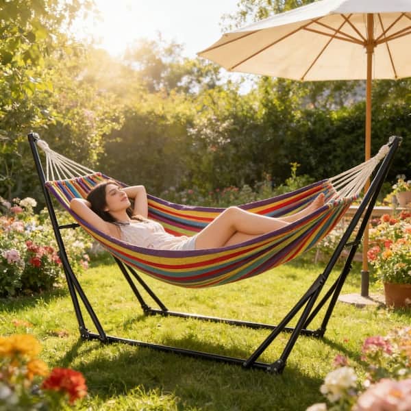 ニ*チ様 ［新品未使用］the Hammock medium ハンモック Primehome 616 lb Capacity Hammock with Foldable Steel Stand