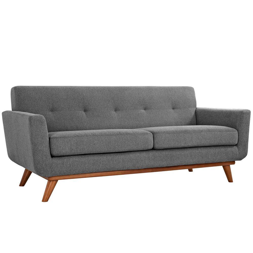 MODWAY Engage 78 in. Expectation Gray Polyester 2-Seater Loveseat with ...