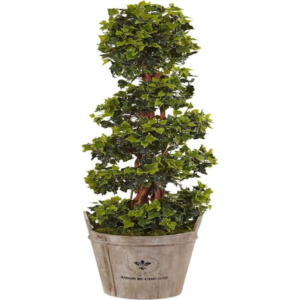 4 ft. English Ivy Artificial Tree in Farmhouse Planter, UV Resistant (Indoor/Outdoor)