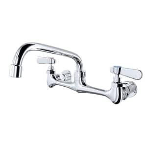 2-Handle Kitchen Faucet Wall Mount in Polish Chrome