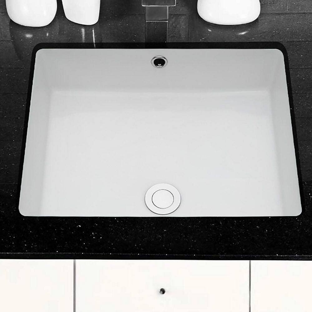 20 in. Undermount Rectangular Bathroom Sink with Overflow in White Ceramic price history on PriceWatchPro