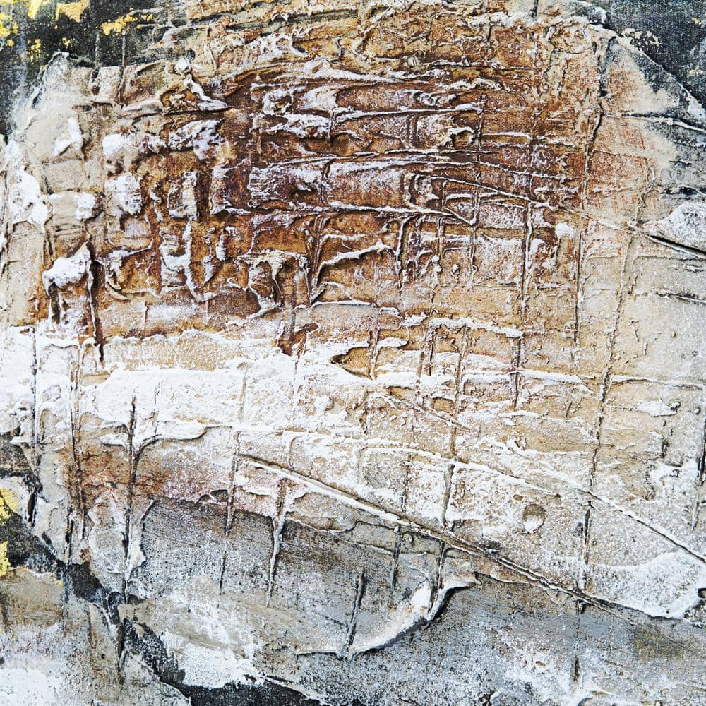 Briskly 60" x 40" Abstract Canvas Wall Art with Gold Flecks