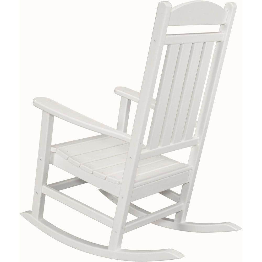 White HDPE All-Weather Rocking Chair with Arms