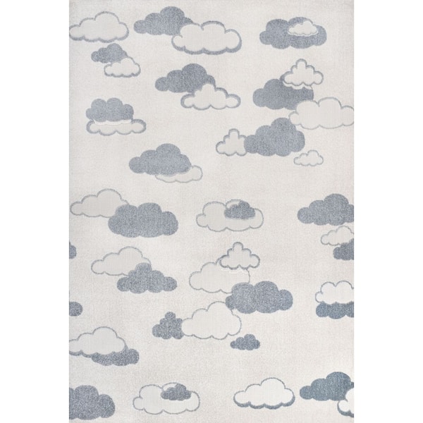 Hedwig High-Low Youth Cloud Scandi Ivory/Blue 8 ft. x 10 ft. Indoor/Outdoor Area Rug
