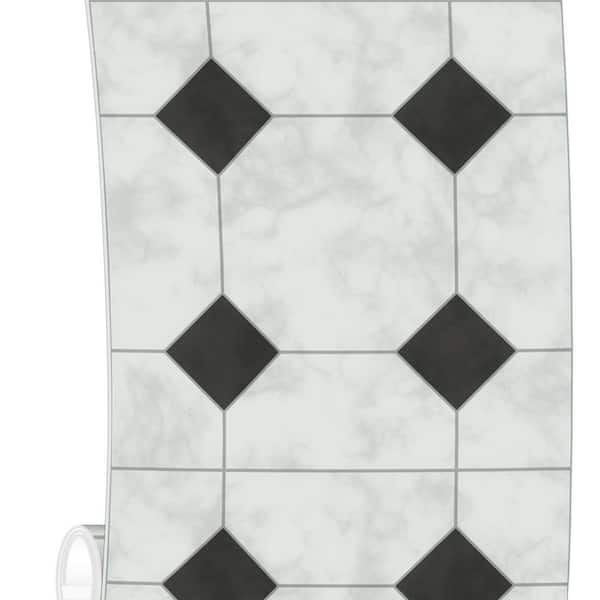 24 in. x 120 in. Vinyl Peel and Stick Backsplash Tile Stickers, Gray Wall Tile for Kitchen (20 sq. ft. / Roll)