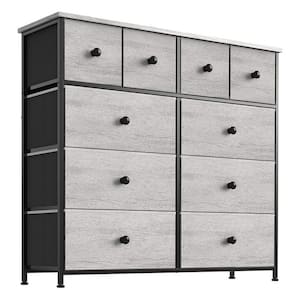 10-Drawer Dark Taupe Dresser (38.60 in. x 11.80 in. x 39.40 in.)