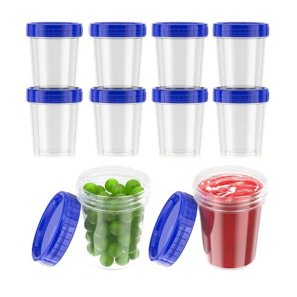 10 Pack 4oz Clear Plastic Leakproof Food Storage Containers with Lids for Salad Dressing Condiment Sauce
