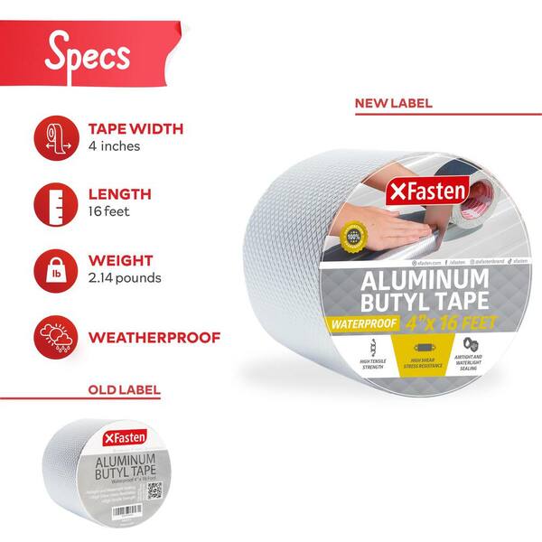 thumbnail image 2 of Alenor Butyl Rubber Aluminum Tape 6\" Inch W X 16 Feet Wall Crack Roof... 2 of 10