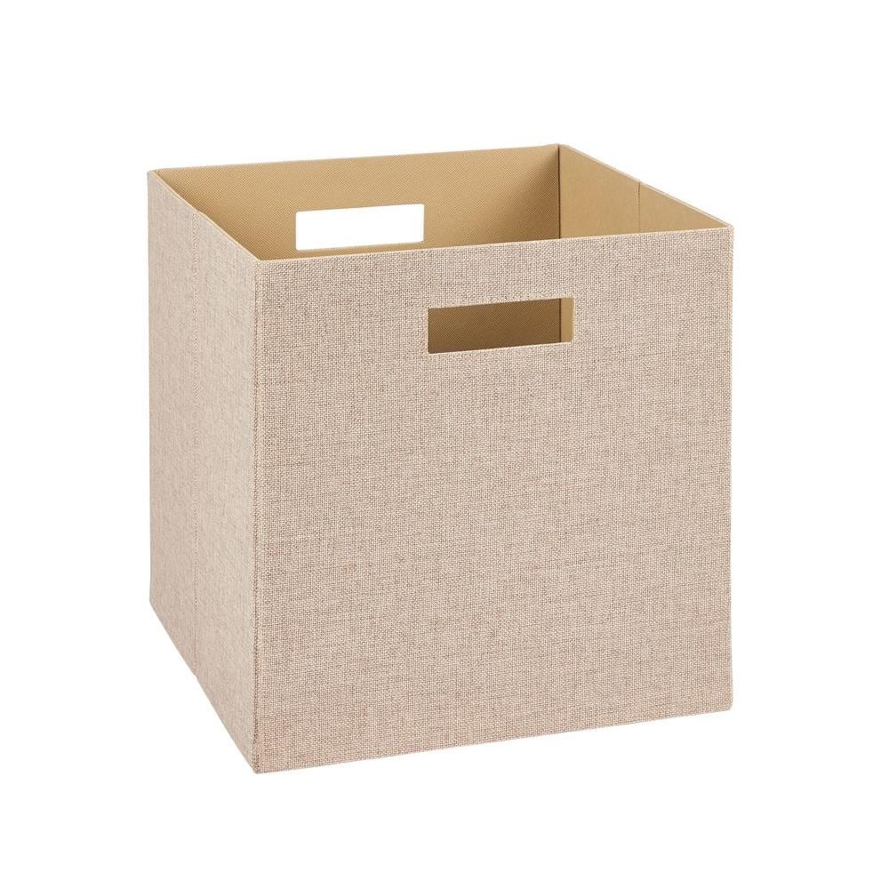 Linen Fabric Storage Bin Toy Box Basket Organizer - Black Dot - 13