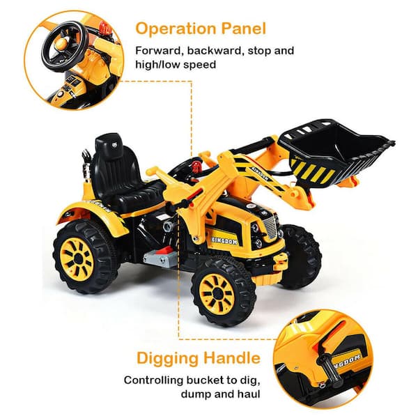 Battery Powered Kids Ride On Car Electric Excavator Digger Outdoor Play Toy US