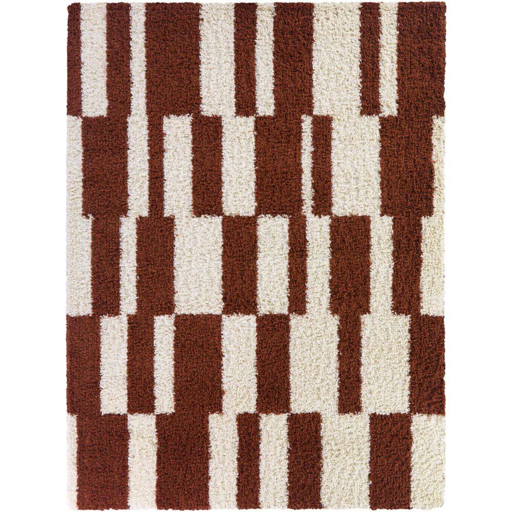 Bylat Rug Rust BALTA Grissom Rust 5 ft. 3 in. x 7 ft. Checkered Area Rug 51532160. ...