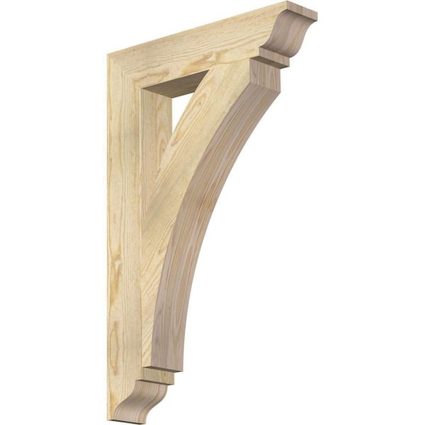 Ekena Millwork 4 in. x 32 in. x 20 in. Douglas Fir Thorton Traditional Rough Sawn Bracket
