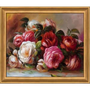 Discarded Roses by Pierre-Auguste Renoir Muted Gold Glow Framed Nature Oil Painting Art Print 24 in. x 28 in.