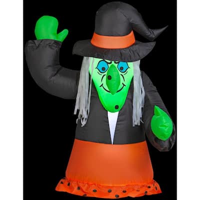 Gemmy Car Buddy Airblown Witch 3 ft Tall Multicolored