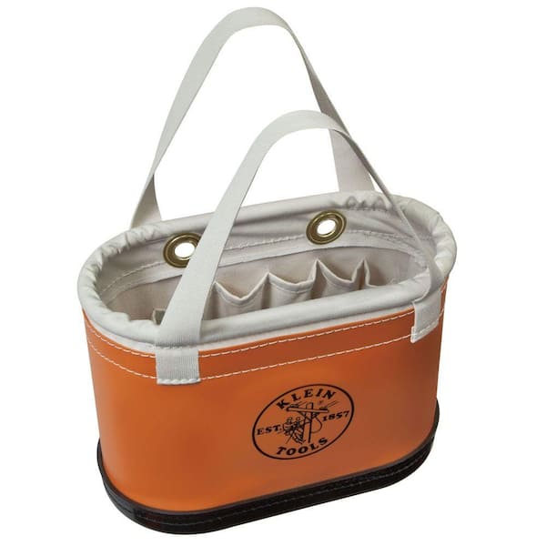 Klein Tools Hard-Body Bucket, 14-Pocket Oval Bucket, Orange/White