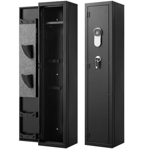 Gun Safe,Heavy-Duty Steel Fireproof Rifle Cabinet with Fingerprint and Keypad,Adjustable Racks for Long Guns 2025 update
