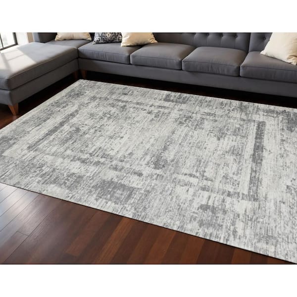 8 ft. x 11 ft. Gray And Charcoal Geometric Area Rug