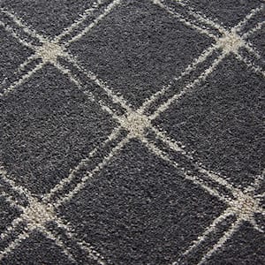 Solitaire - Carbon - Black 13.2 ft. 64 oz. Polyester Pattern Installed Carpet