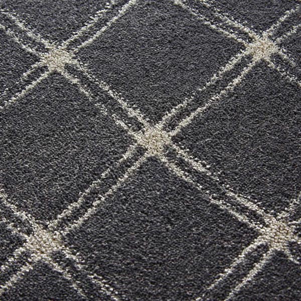 Solitaire - Carbon - Black 13.2 ft. 64 oz. Polyester Pattern Installed Carpet