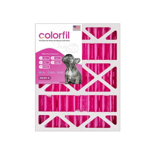 COLORFIL 16 in. x 20 in. x 4 in. Odor Removal and Color Changing Pleated Furnace Air Filter, MERV 8 (2-Pack)