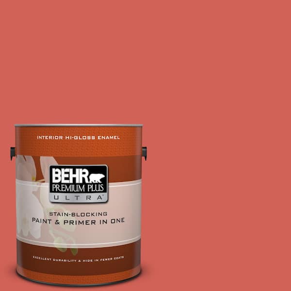 BEHR Premium Plus Ultra 1 gal. Home Decorators Collection #HDC-MD-05 Desert Coral Hi-Gloss Enamel Interior Paint & Primer