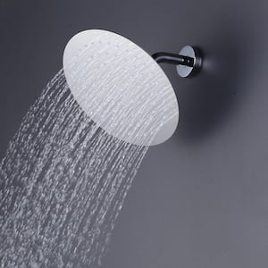 1-Spray Pattern with 1.8 GPM 10 in. Round Wall Mount Rain Fixed Shower Head with 360° Swivel in Polished Chrome