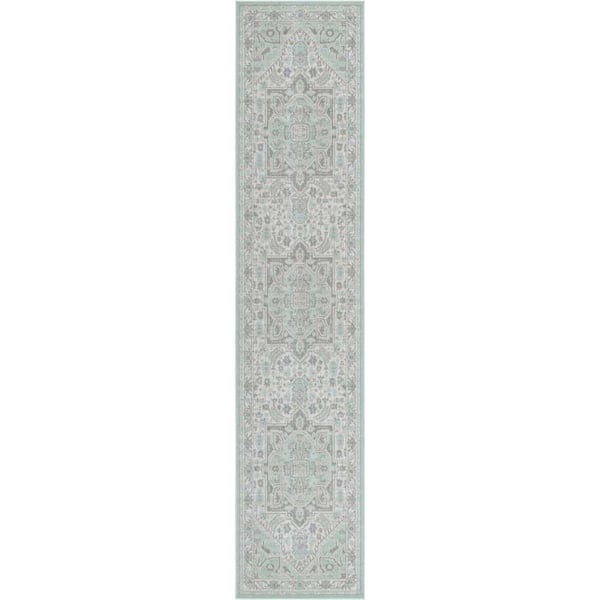 Unique Loom Whitney Milano Mint 2 ft. 7 in. x 12 ft. Area Rug