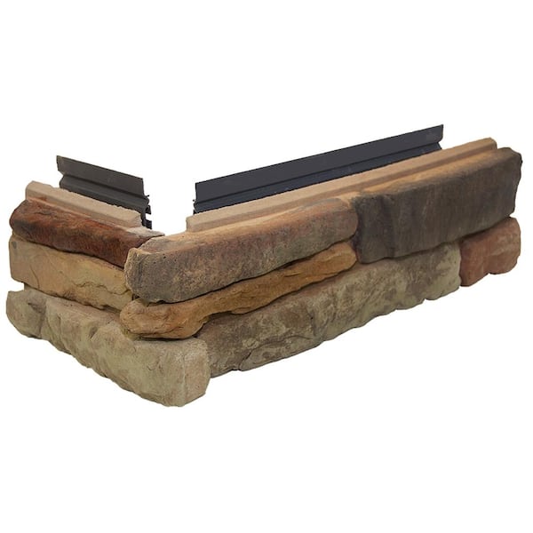 M-Rock P-Series 5 in. x 12 in. To 19 in. Copper Hill Ledge Stone Concrete Stone Veneer Corners (1.6 lin. ft./bx)