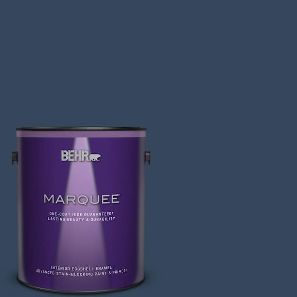 BEHR MARQUEE 1 gal. #MQ5-54 Compass Blue One-Coat Hide Eggshell Enamel Interior Paint & Primer