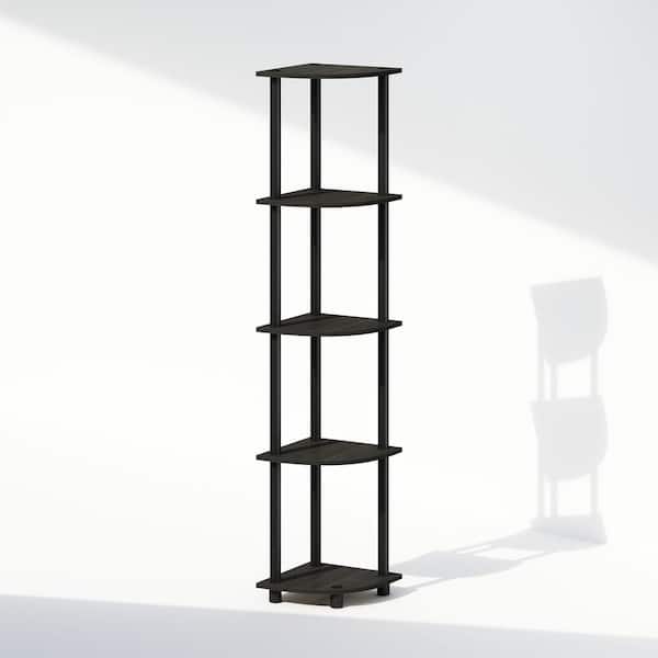 Furinno Turn-N-Tube 57.7 in. Tall Espresso/Black Wood 5-Shelf Bookcase