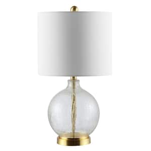Lovell 23 in. Clear Table Lamp with White Shade