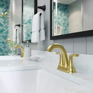 Ladera 4 in. Centerset 2-Handle Bathroom Faucet in Brushed Gold