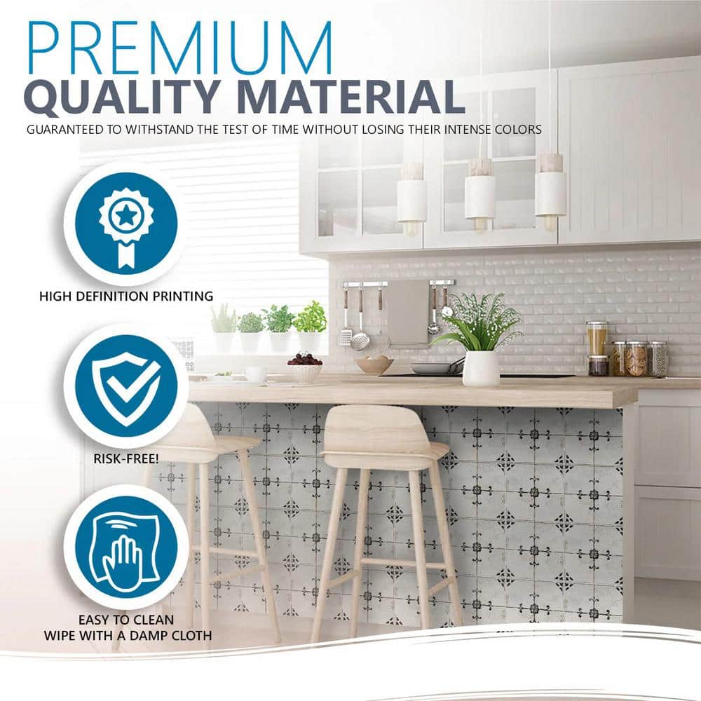 12x12-inch Silver Vinyl Peel and Stick Wall Tiles